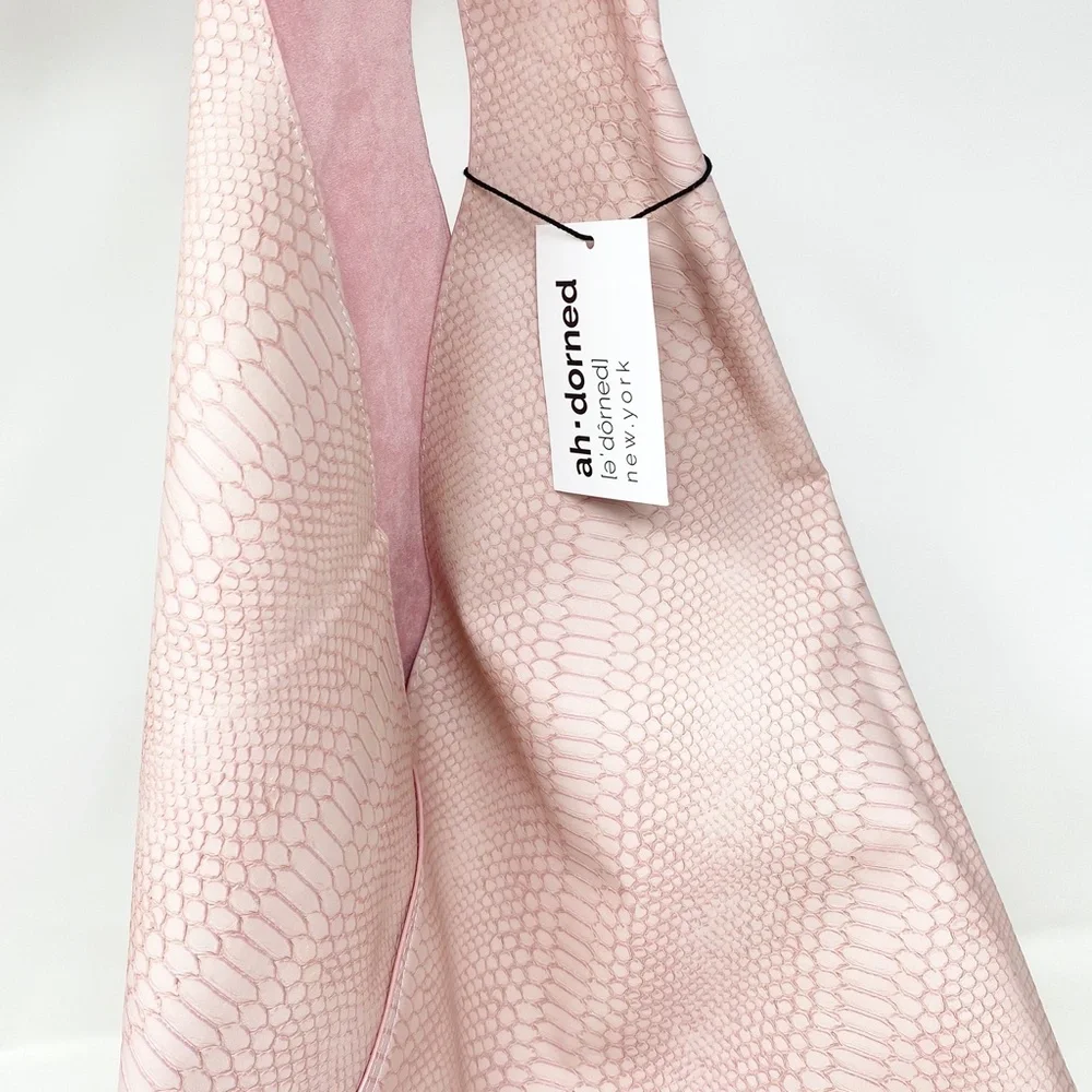 Air Pompon Pink Textured Hobo Bag